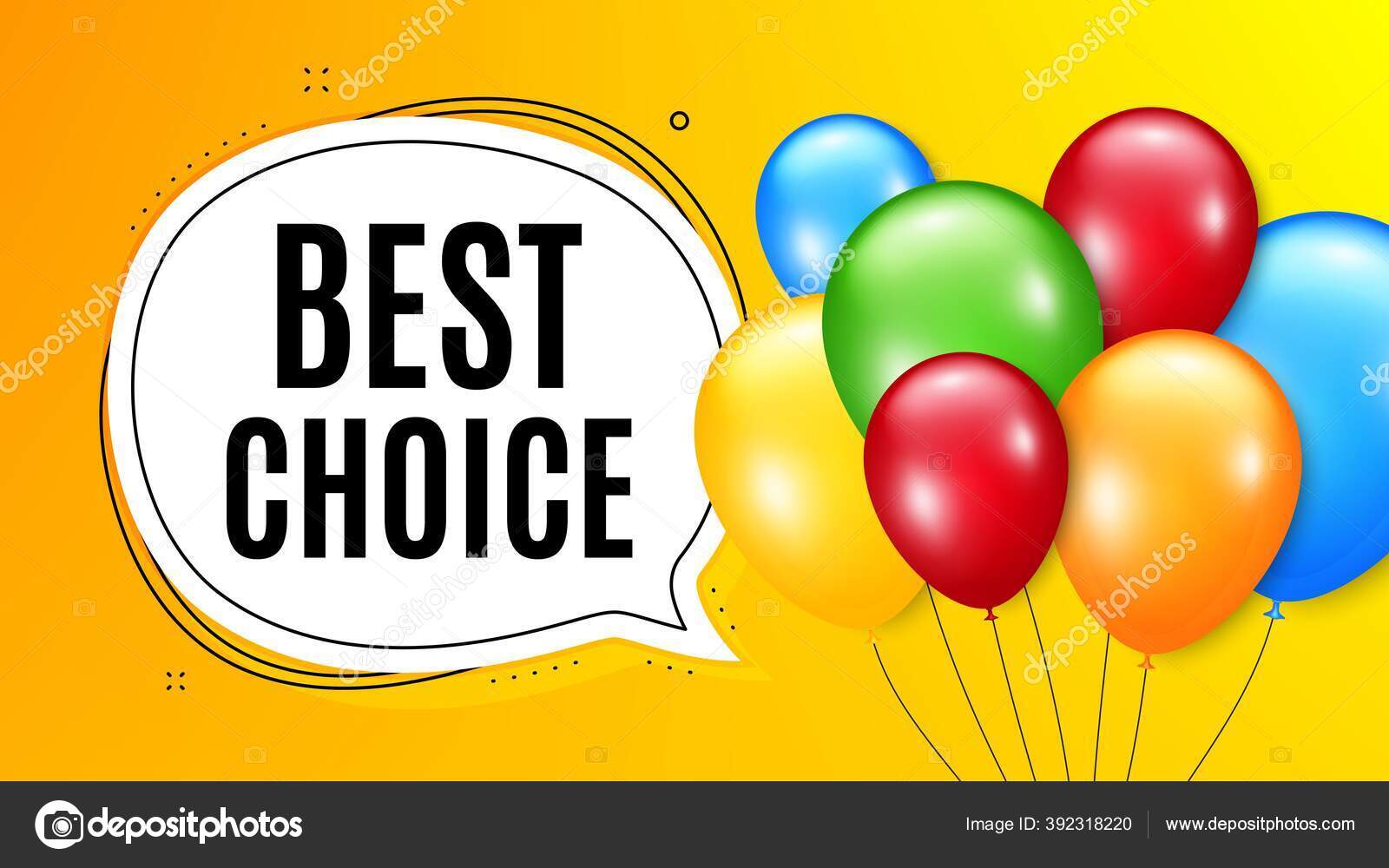 Melhor Escolha Baloes Festa Com Bolha Pensamento Oferta Especial Sinal Vetores De Stock C Blankstock 392318220