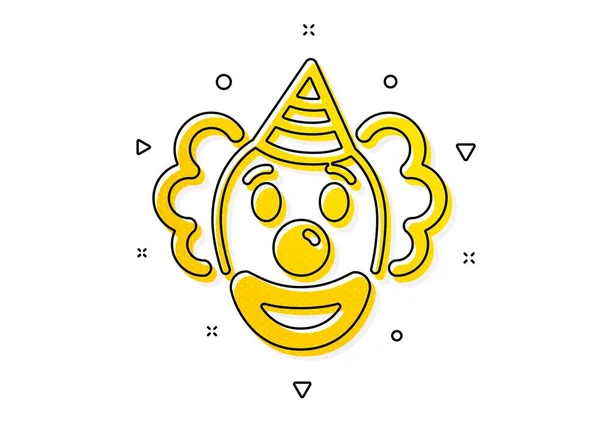 Amusement Park Funnyman Sign Clown Icon Yellow Circles Pattern Classic — Stock Vector