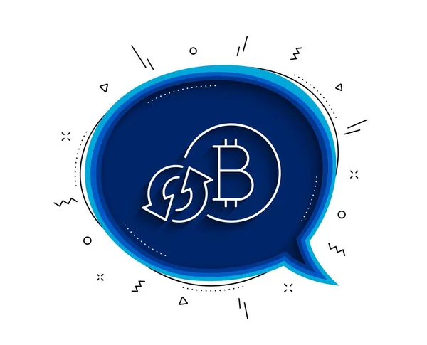 Icône Ligne Bitcoin Bulle Chat Avec Ombre Actualiser Signe Pièce — Image vectorielle