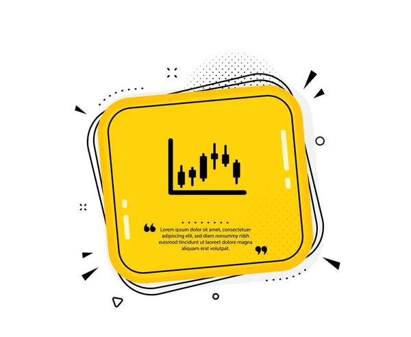 Icono Del Gráfico Velas Citar Burbuja Discurso Signo Gráfico Financiero — Archivo Imágenes Vectoriales