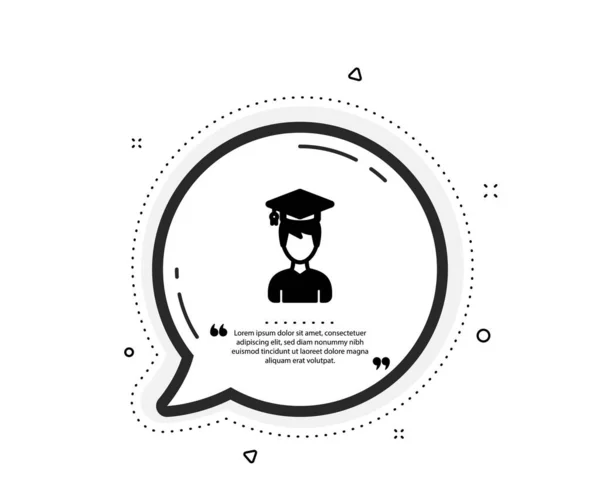 Man Graduation Cap Icon Quote Speech Bubble Education Sign Student — Stock Vector
