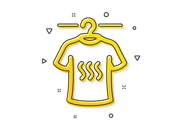 Wäschehemdenschild Trockenes Shirt Symbol Kleiderreiniger Symbol Gelbe Kreise Muster Klassisch — Stockvektor