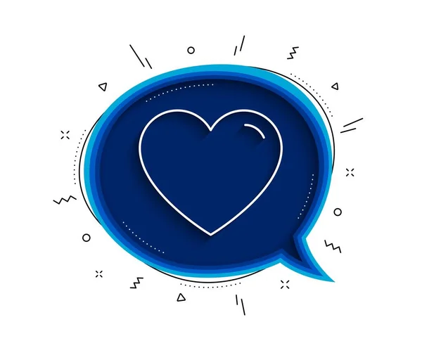 Icono Línea Cardíaca Chat Burbuja Con Sombra Señal Amor Signo — Vector de stock