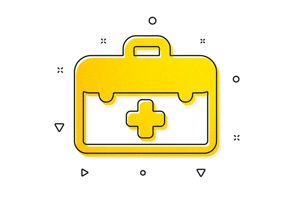 Medicical Kit Sign First Aid Icon Pharmacy Medication Symbol Yellow — Stock Vector