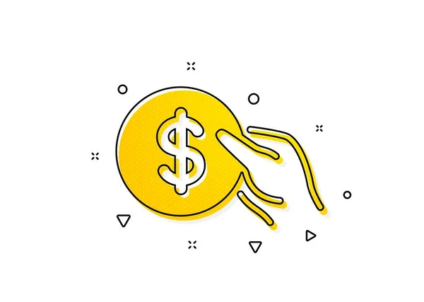 Bancaire Munt Teken Houd Muntpictogram Vast Dollar Usd Symbool Gele — Stockvector