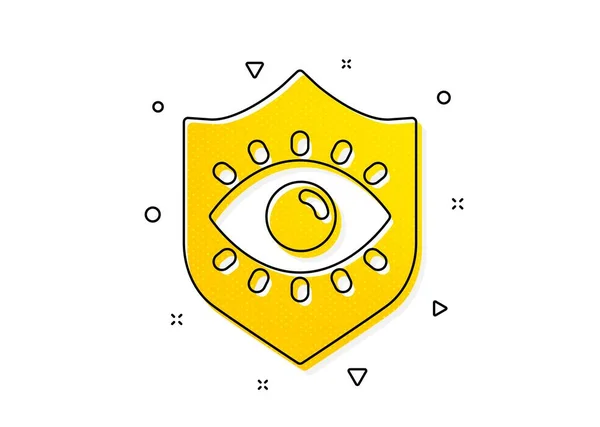 Oculist Clinic Sign Eye Protection Icon Optometry Vision Symbol Yellow — Stock Vector