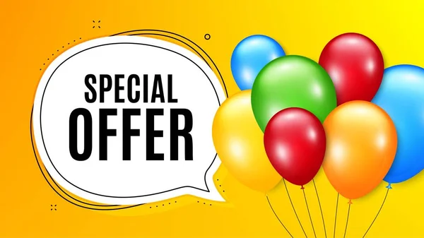 Símbolo Oferta Especial Globos Fiesta Con Burbuja Pensamiento Señal Venta — Vector de stock