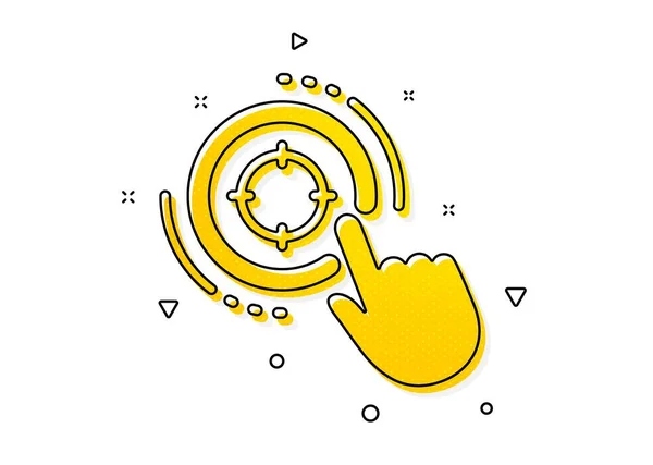 Znak Optymalizacji Wyszukiwarki Ikona Celu Seo Kliknij Symbol Celu Żółte — Wektor stockowy