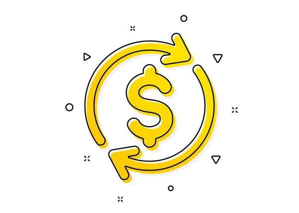 Sinal Transferência Dinheiro Ícone Câmbio Dólar Símbolo Seta Rotação Padrão — Vetor de Stock