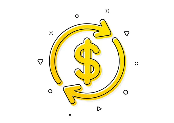 Money Transfer Sign Currency Exchange Icon Dollar Rotation Arrow Symbol — Stock Vector