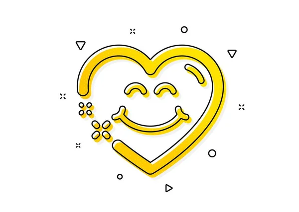 Glückliches Emoticon Chat Zeichen Lächelndes Gesicht Herz Gesicht Symbol Gelbe — Stockvektor