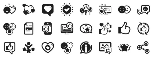 Set Share Network Social Links Rating Icons Symbole Der Sozialen — Stockvektor