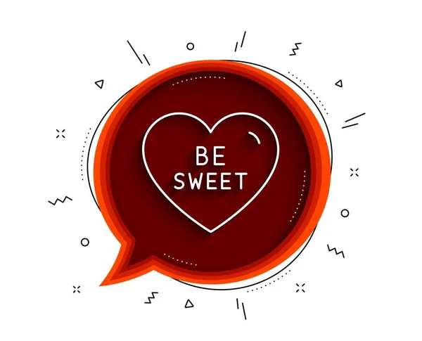 Sweet Line Icon Chat Bubble Shadow Sweet Heart Sign Valentine — Stock Vector