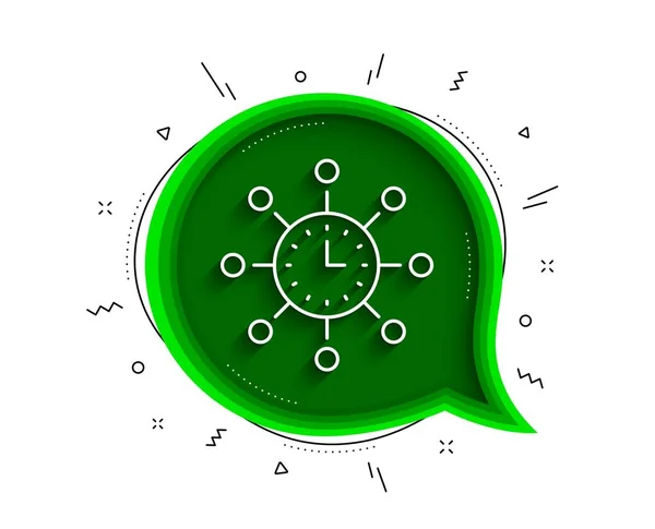 Icône Temporelle Mondiale Bulle Chat Avec Ombre Panneau Montre Mondiale — Image vectorielle