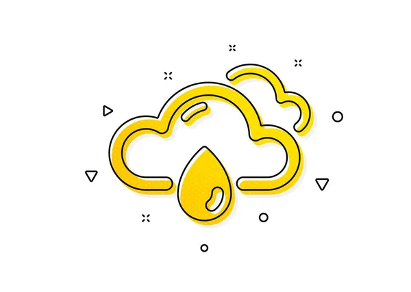 Wolken Met Regenteken Weerbericht Icoon Bewolkt Hemelsymbool Gele Cirkels Patroon — Stockvector