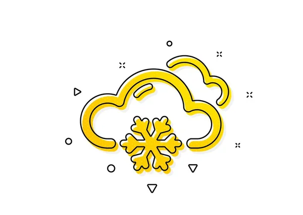 Nubes Con Signo Copo Nieve Icono Pronóstico Del Tiempo Nieve — Vector de stock