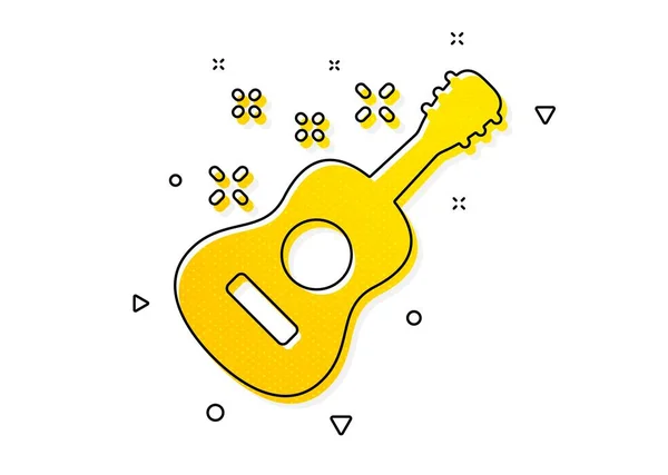 Signo Musical Icono Guitarra Acústica Símbolo Del Instrumento Musical Patrón — Vector de stock