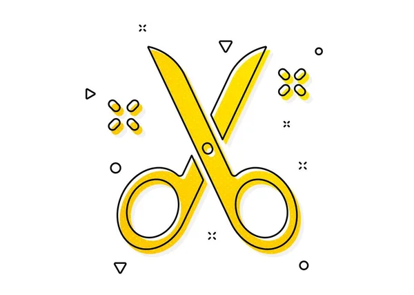 Знак Режущего Инструмента Иконка Ножниц Портной Посуды Символ Желтые Круги — стоковый вектор
