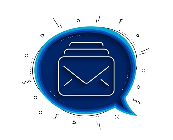 Icône Ligne Courrier Bulle Chat Avec Ombre Nouveaux Messages Correspondance — Image vectorielle