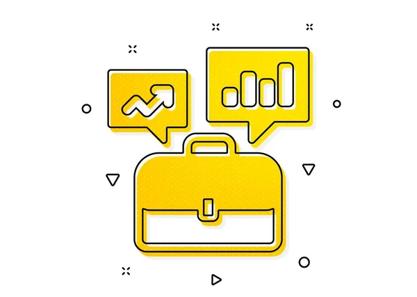 Segno Colloquio Lavoro Portafoglio Aziendale Con Grafici Crescita Icona Modello — Vettoriale Stock