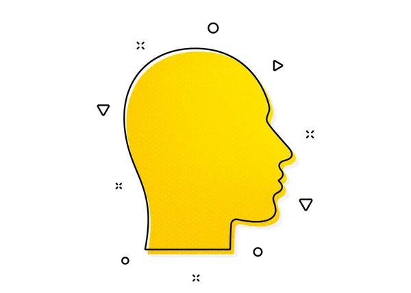 Human Profile Sign Head Icon Facial Identification Symbol Yellow Circles — Stock Vector