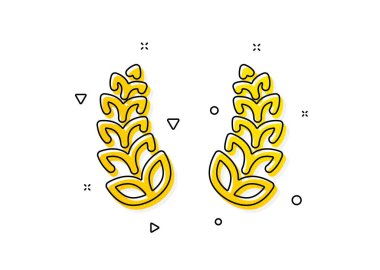 Ödül sembolü. Laurel çelenk ikonu. Kazanan ödül işareti. Sarı daireler şeklinde. Klasik defne çelengi ikonu. Geometrik elementler. Vektör
