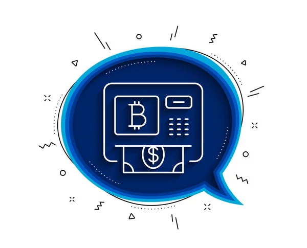 Bitcoin Atm Ligne Icône Bulle Chat Avec Ombre Crypto Monnaie — Image vectorielle