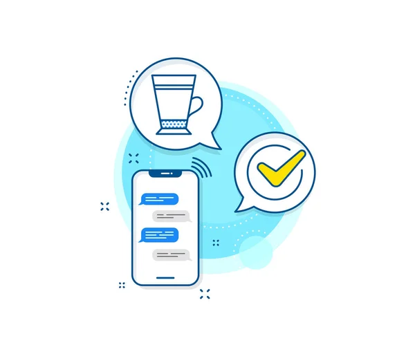 Segno Bevanda Calda Messaggi Telefonici Icona Complessa Icona Del Caffè — Vettoriale Stock