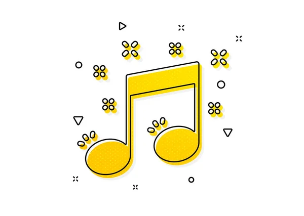 Panneau Musical Icône Note Musicale Modèle Cercles Jaunes Icône Note — Image vectorielle