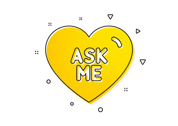 Herzensanliegen Fragen Sie Mich Valentinstag Liebessymbol Gelbe Kreise Muster Klassisch — Stockvektor