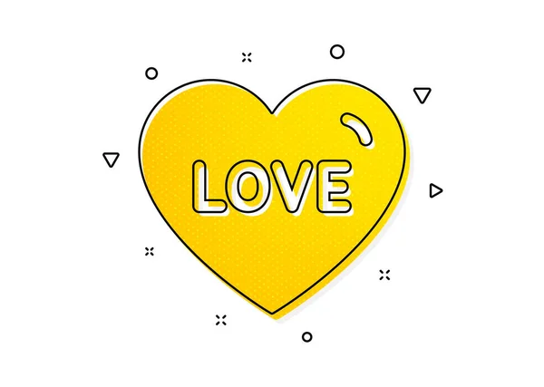 Sweet Heart Sign Love Icon Valentine Day Symbol Yellow Circles — Stock Vector