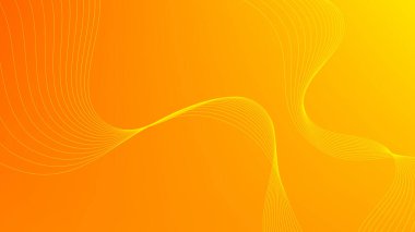 Dalga arkaplanı. Dijital frekans çizgisi. Broşür ve broşür tasarımı için el salladı. Dinamik duman dalgası. Dalgalı kıvrımlı çizgi. Vektör eğimli turuncu arkaplan