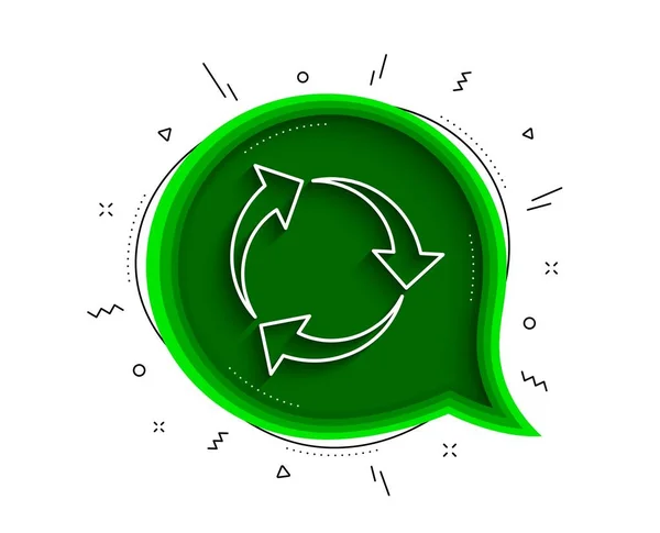 Recycler Icône Ligne Flèche Bulle Chat Avec Ombre Symbole Recyclage — Image vectorielle