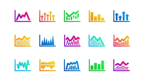 Gráfico Velas Diagrama Infografía Informe Gráficos Iconos Gráficos Presentación Icono — Vector de stock