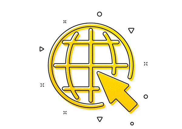 Welt Oder Erdzeichen Globus Mit Mauszeiger Symbol Globales Internet Symbol — Stockvektor