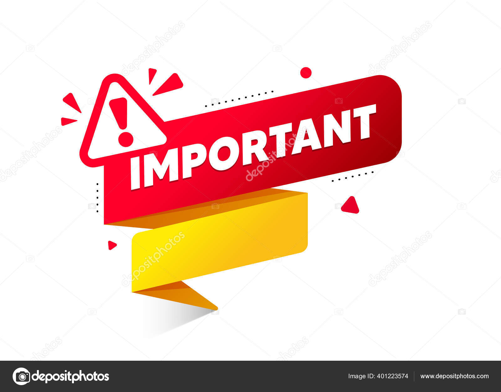 Banner Rojo Importante Con Signo Exclamación Banner Atención Para ...