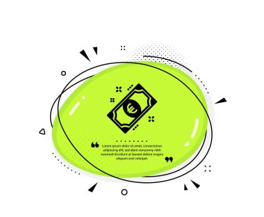 Euro para ikonu. Konuşma baloncuğu. Ödeme yöntemi işareti. Sembol. Tırnak işaretleri. Klasik Euro para ikonu. Vektör