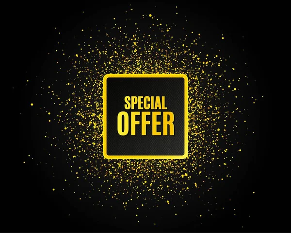 Special Offer Symbol Golden Glitter Pattern Sale Sign Advertising Discounts — Stock Vector
