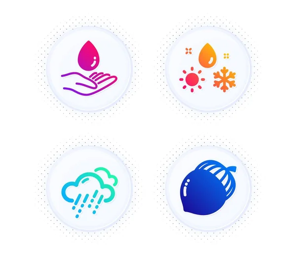 Cuidado Del Agua Clima Lluvia Iconos Del Tiempo Conjunto Simple — Vector de stock