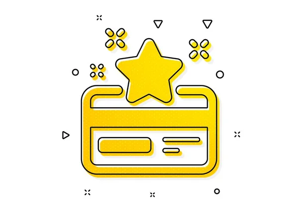 ボーナスポイント 忠誠心カードのアイコン 割引プログラム記号 黄色い丸模様 古典的な忠誠カードのアイコン 幾何学的要素 ベクトル — ストックベクタ