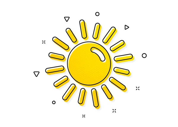 Hot Weather Sign Sun Icon Summer Symbol Yellow Circles Pattern — Stock Vector