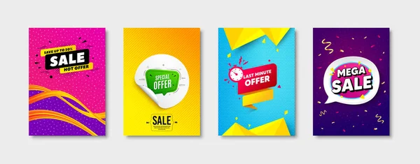 Sale Banners Promo Posters Last Minute Offer Promotion Flyer Discount — Stock Vector