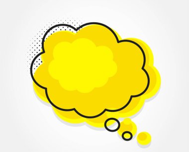 Konuşma balonu ikonu. Sohbet mesajı işareti. Konuş, sembolik konuş. İletişim balonu şablonu. Destek ya da iletişim simgesi. Konuşan, düşünen bir sohbet balonu. Düşünce işareti. Renkli diyalog ögesi. Vektör