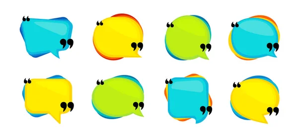 Quotes Dialog Frames Quote Box Quotation Speech Bubble Talk Comment — Stock Vector