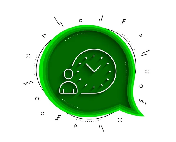 Time Management Line Icon Chat Bubble Shadow Clock Sign Thin — Stock Vector