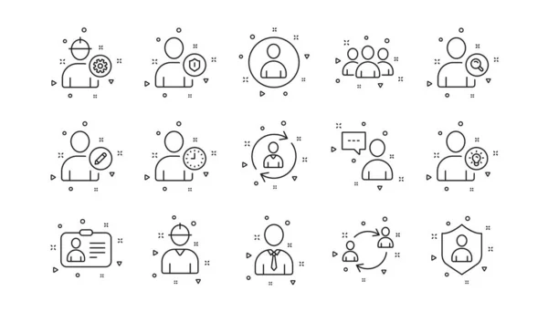 Profil Grupa Wsparcie Ikony Użytkowników Linii Ludzi Zestaw Ikon Liniowych — Wektor stockowy