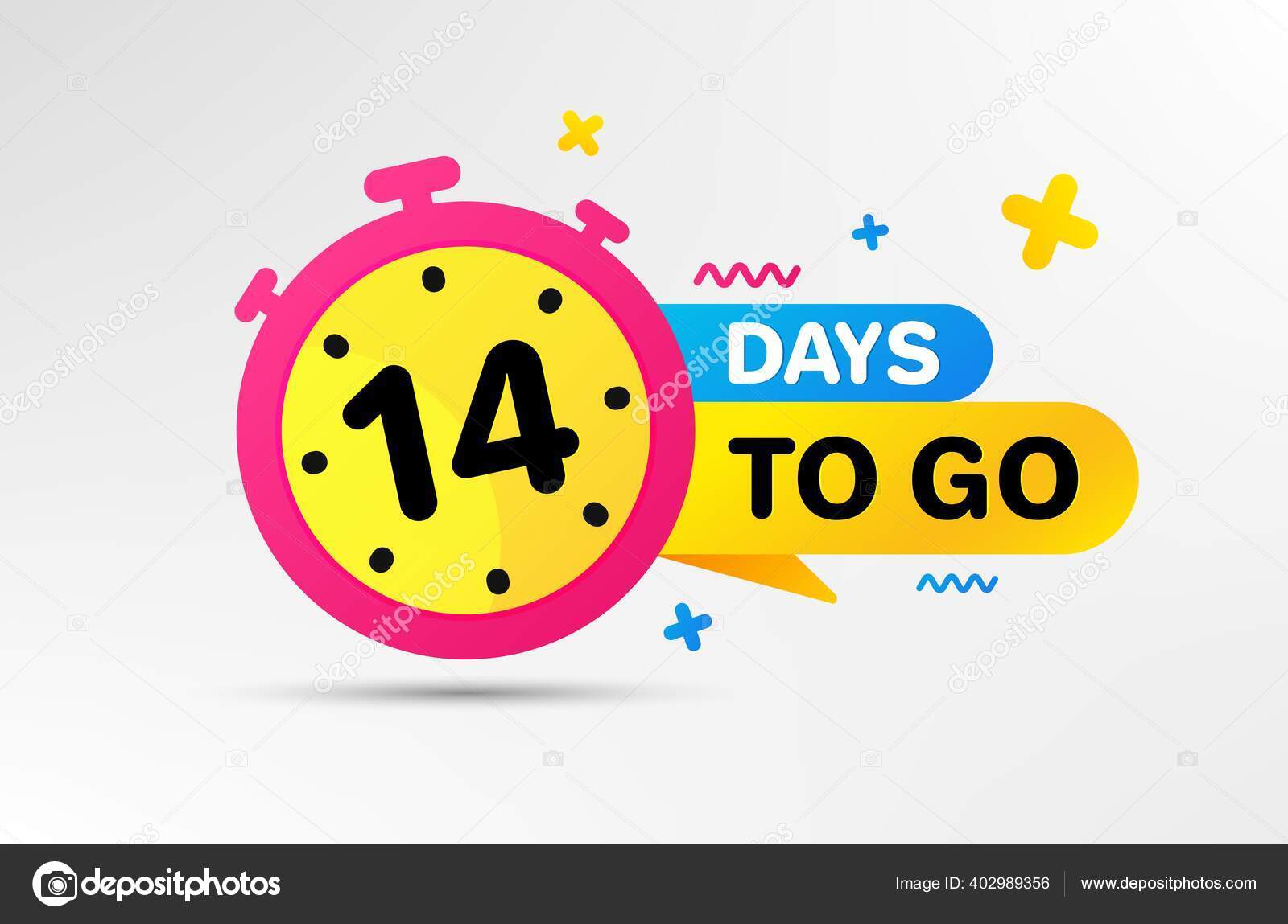 Quedan Catorce Días Icono Cuenta Atrás Dejó Banner Días Con Vector