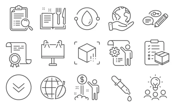 Set Business Icons Keywords Environment Day Diploma Ideas Planet Cold — Stock Vector