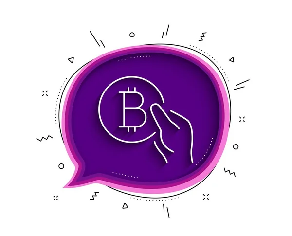 Bitcoin Icône Ligne Paiement Bulle Chat Avec Ombre Crypto Monnaie — Image vectorielle