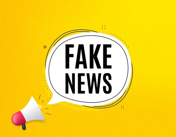Symbol Für Fake News Megafon Banner Mit Chatblase Medienzeitungen Unterzeichnen — Stockvektor